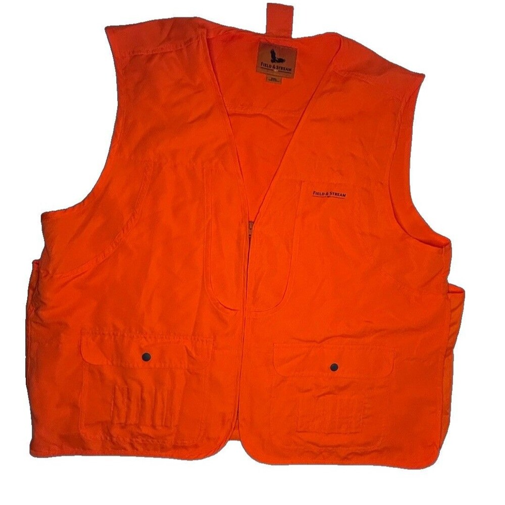 Field & Stream Hunting Vest 2XL Blaze Orange Shotgun Shell Holder NWT